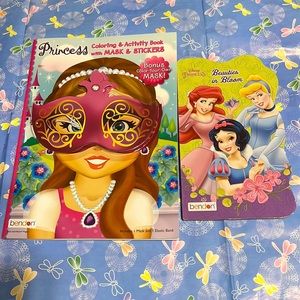 Lot Bendon Princess Coloring & Activity Mask & Stickers & Beauties in Bloom Book